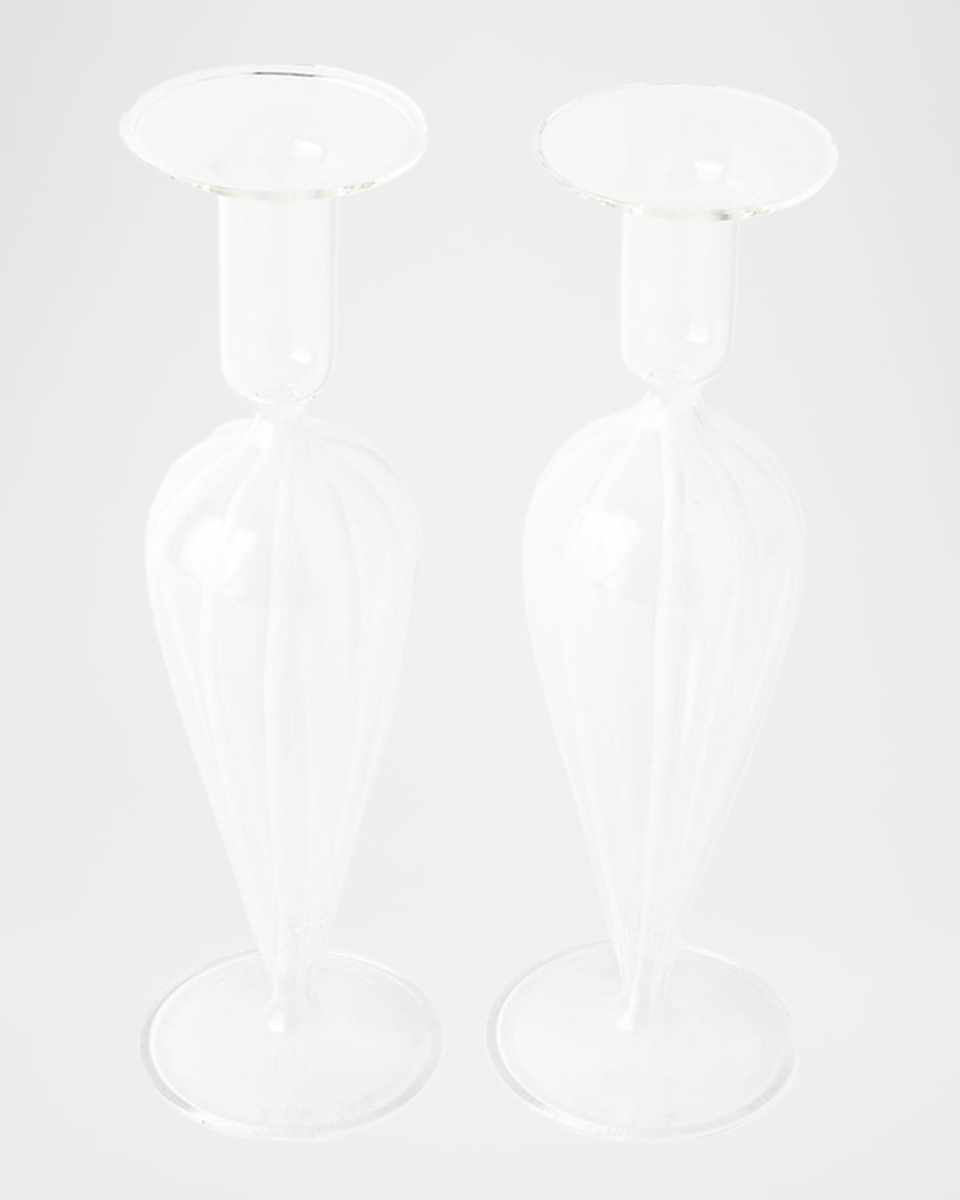 Nuovo Stripe Candlestick Holders, Set of 2